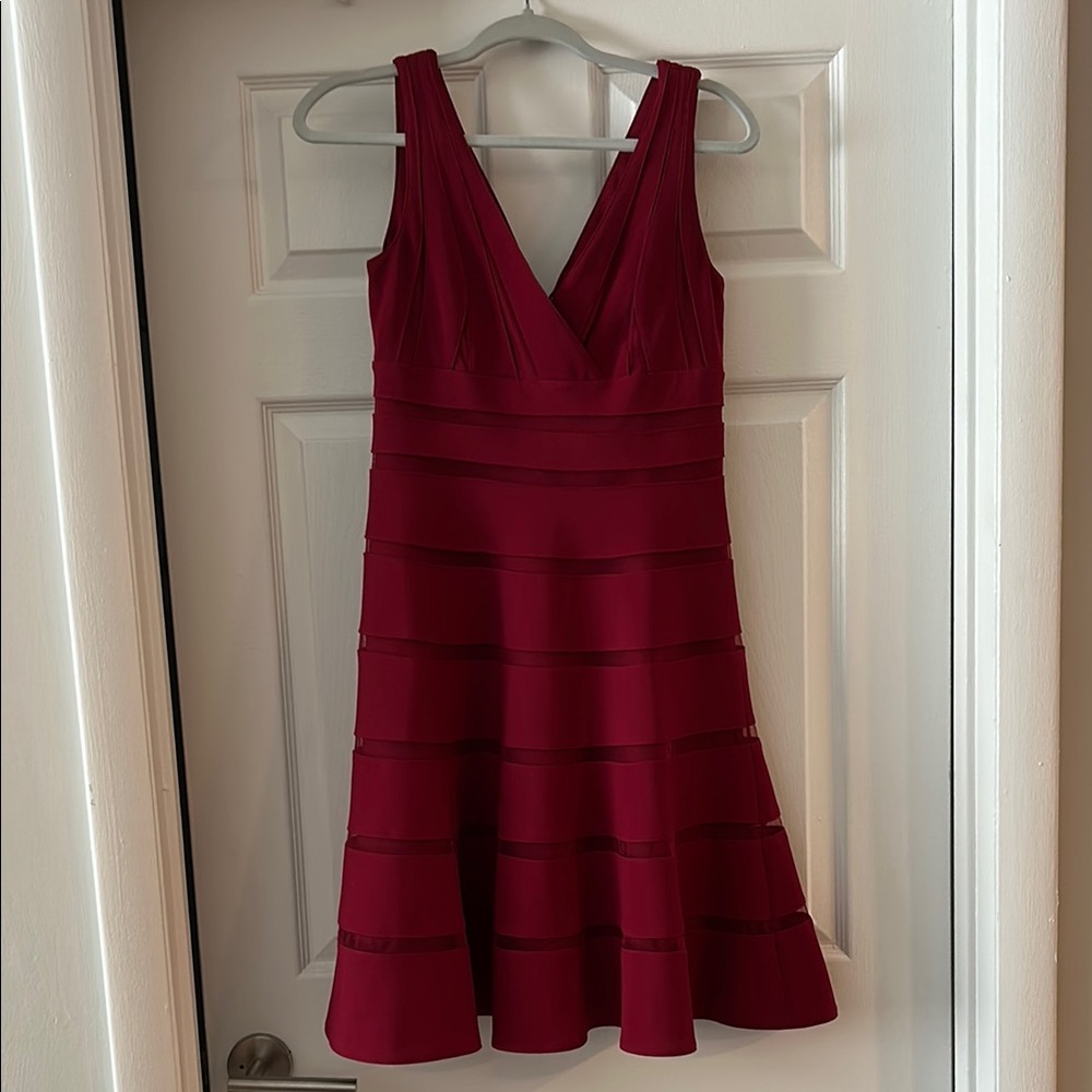 White House Black Market Burgundy Mini Dress